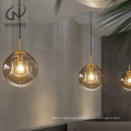 NEWORB Nordic modern pendant lamps creative personality industrial small Metal glass chandelier